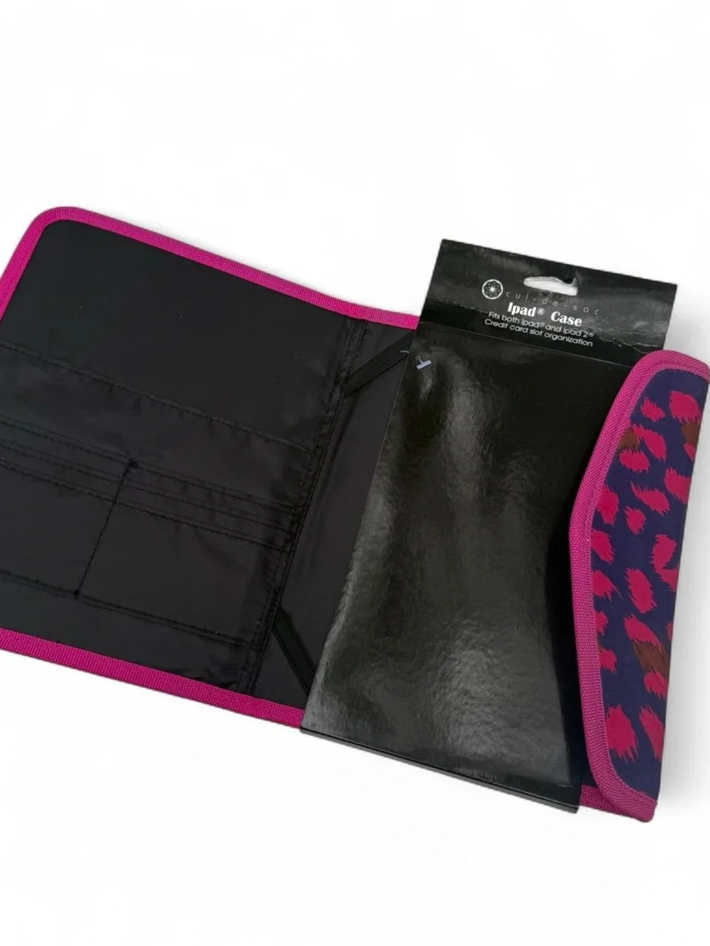 NWT Cul de Sac Y2K Pink Leopard Folio iPad Case Organizer Wallet Sleeve New